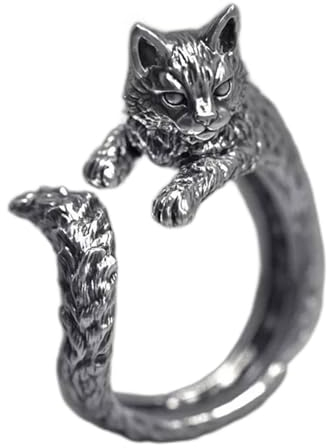 Wendalern Katze Ring Für Mädchen Frauen Einstellbar Offen Kitty-förmigen Ring Schöne Kleine Katze Tier Fingerring Kätzchen Haustier Geschenk Schmuck Für Katzenliebhaber