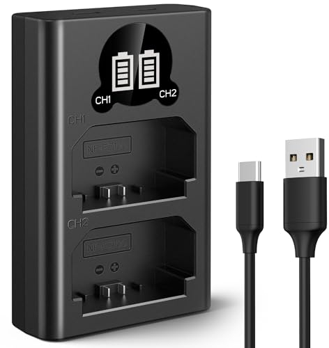 K&F Concept NP-FZ100 Batterie Chargeur avec Double Emplacement et écran LCD, Chargeur Micro USB et Type-C pour Sony FX30, Alpha A7 III, A7R III (A7R3), A9, A6600, A7R IV, Alpha A9 II Camera Batteries