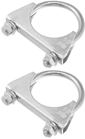 Hihaha Round U Bolt Muffler Exhaust Clamps for Car / 2 ID 52mm / 2 Pcs