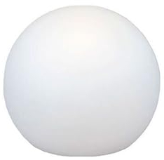 Licht-Erlebnisse Gartenleuchte mit Kabel Stecker Weiß IP65 inkl. E27 LED 6500 K Ø 50 cm runde Wegeleuchte Terrasse Kugelleuchte Garten außen Lampe