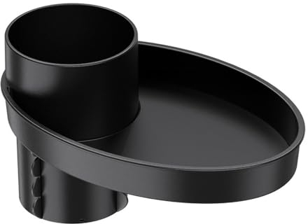 Shkalacar Car Seat Snack Tray Portable Carseat Cup Holder with Plate Organizer Rotatable with Food Trays Console Cup Holder Snack Tray