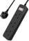 Outdoor Extension Lead Waterproof, Heavy Duty 3 Way Outlets Power Strips with Surge Protector, 1.8M Cord, Waterproof IPX4, Anti-Electric Shock Device, Suit for Outdoor and Indoor, Black (Black)