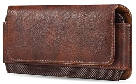 Premium Leather Phone Holster for iPhone 13 Mini,12 Mini,SE 2022,8,7,6,5,Holster Pouch Case with Clip for Galaxy S6/5,Brown