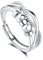 Deyanse Anxiety Ring for Women, 925 Sterling Silver Fidget Ring for Anxiety, Anti-Stress Spinner Thumb Rings with Worry Beads, Adjustable Open Anti-Anxiety Rings, Stress Relief Ring with Jewellery Box
