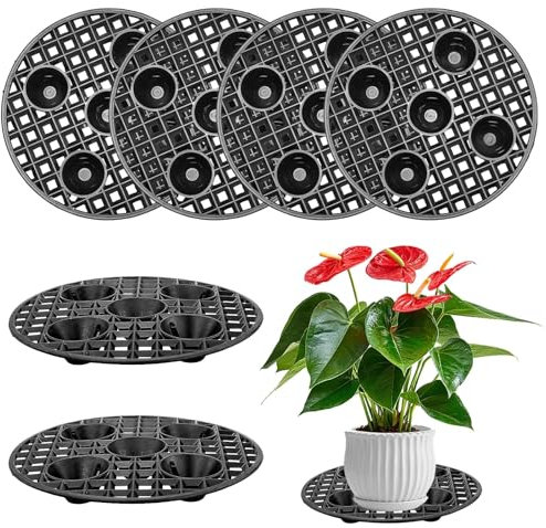 6 Stück Blumentopfe Mesh Pads,Topfpflanzenständer, 30cm Blumentopfgitter Matten, Rund Blumentopfgitter Pad Gitter, Kunststoff Blumentopfe Mesh Pads für Innenbereich Bonsai Außenbereich Schale Garten