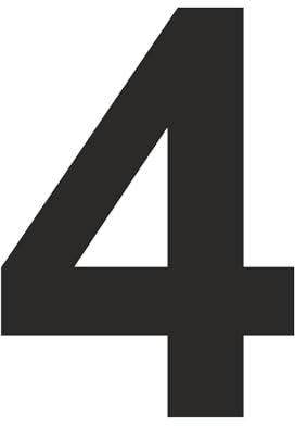 Zahlen Aufkleber - Höhe 15 cm - Mülltonnen Aufkleber Wunschaufkleber - Hausnummer - Briefkasten - Ziffern zum Aufkleben - Außenbereich - Wetterfest - Farbe Schwarz - Nummer 4