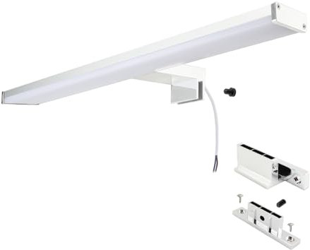 Alpinaluz Aplique LED para Espejo de Baño 40 cm – Luz Blanca Neutra 4000K – IP44 – Carcasa de Aluminio y Soporte en Policarbonato Cromado – Montaje en Espejo Pared o Mueble (40cm 8W)
