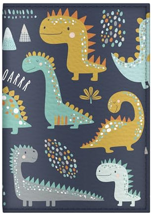 Quttie Reisepasshülle für Kinder, Damen und Herren, süße passhülle, reisepass (Roaring Dinosaurs)