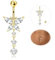 YADOCA 14G Bauchnabelpiercing Titan Silber Gold Piercing Bauchnabel Lang CZ Bauchnabelpiercing Ring Körperpiercing Schmuck