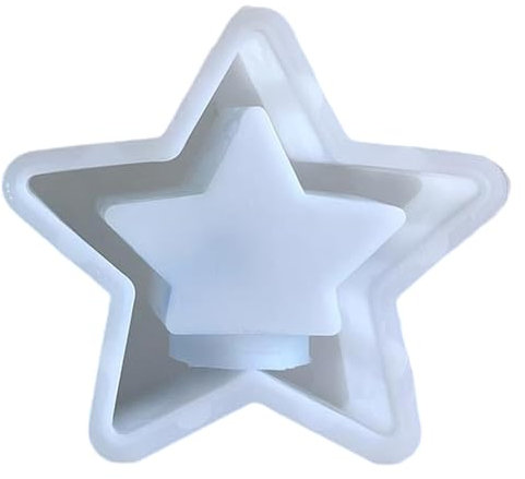 Estrella de Navidad Tealight Candelabro Forma Artística Forma Forma de Estrella Molde de Silicona Para Yeso Vela Goteador Proyecto