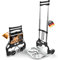 Aluminium Transportkarre klappbar belastbar bis 70kg - Sackkarre klappbar - Anti-Rutsch-Pads Teleskop-Griff leise Soft-Räder + 2 Expanderseile - BigDean