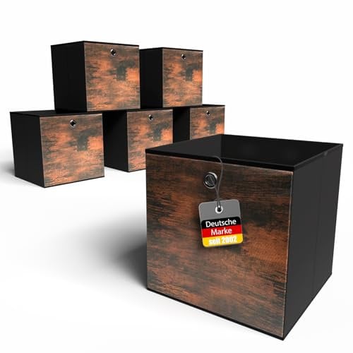 BigDean 6 Stück Aufbewahrungsbox 30x30x30 cm ideal für Würfelregale – Faltbox Organizer mit verstärktem Boden
