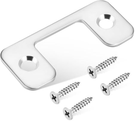 KONTONTY Cerradura De Puerta Abatible Pieza De Repuesto De Bloqueo Cochera Llave Placa De Pestillo De Puerta Tornillo Puertas Hogar Silver Acero Inoxidable