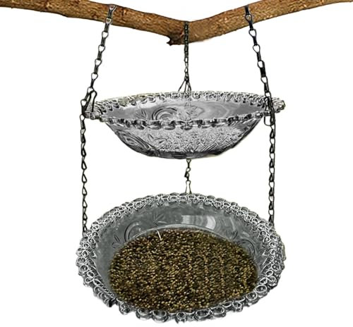 Teksome Baignoire pour oiseaux pour l'extérieur, mangeoire à oiseaux, cages et accessoires pour boire, piscine, matin, intérieur, extérieur, jardin, cour, terrasse, pavillon, treillis