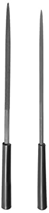 QUARKZMAN Set 10pz Lima Ago Rotonda Acciaio 3mm x 140mm / 4mm x 160mm | con Manico Plastica, Secondo Taglio