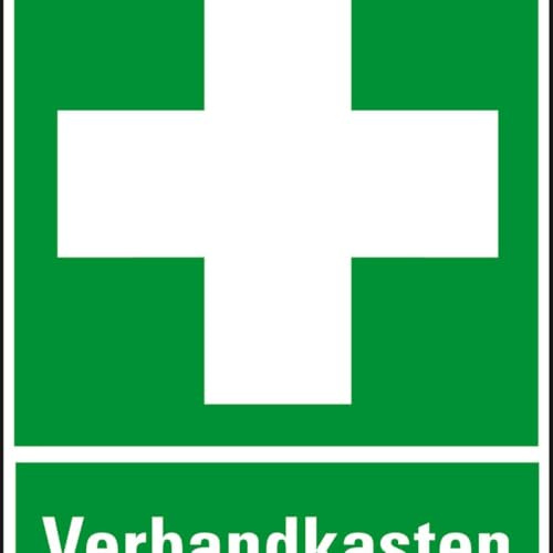 KSIGN Rettungs-Kombischild Erste Hilfe, Verbandkasten, Kunststoff, 300x400mm, ASR A1.3, DIN EN ISO 7010 E003