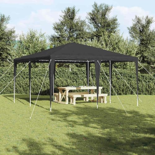 Partyzelt Anthrazit Weiß 400x400x266 cm, Wasserdichtes Outdoor Festzelt mit UV-Schutz, Pulverbeschichteter Stahlrahmen Faltbar für Garten Terrasse Veranstaltungen