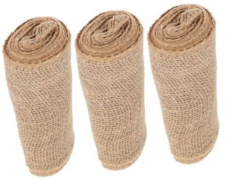 COLLBATH 3 Rouleaux Ruban de Toile de Jute pour Protection Hivernale des Arbres Bande Respirante Anti-Gel pour Plantes Extérieures Toile Emballage pour Arbres Fruitiers et Arbustes