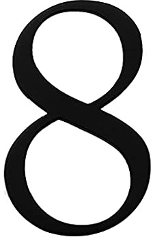 Digital Letter Alphabet Door Numbers,1pcs Modern Black House Number, 5cm Retro Villa Hotel Plates, Dormitory Room, Car License Plate(Number 8)
