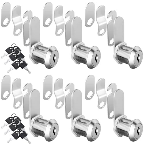 Spetsbst 6 cerraduras de buzón de 30 mm, con llave | Candado para buzón con 4 placas diferentes para llaves y armarios (30 mm)