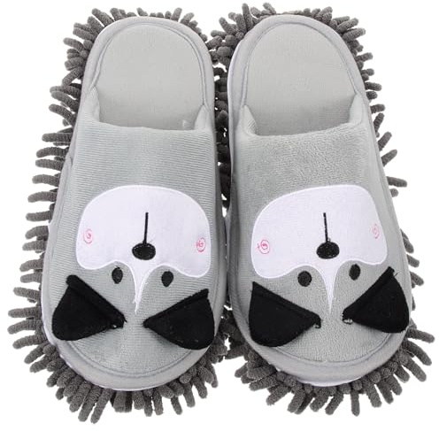 SAFIGLE Cleaning Slippers for Floor Mop Shoes Microfiber Reusable Home Use Cute Dog Slippers Women Floor Cleaning Shoes