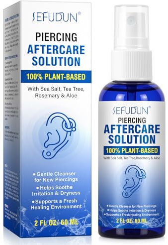 Piercing Spray für Sanfte Pflege – Reinigendes Pflegespray für Ohr- & Körperpiercings – Hautfreundliche Formel 100ml