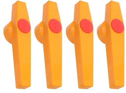 DIKACA Manija de Válvula de Bola de Plástico Amarillo 50-63mm, Repuesto 4 Piezas Orificio 13.7x8.7mm para Grifo Exterior, Sistema de Riego y Piscina, Palanca Larga para Control