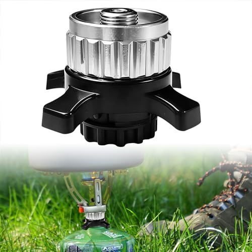 AXVRAV Gaskartuschen Adapter Kompatibel mit Campingaz CV Easy Clic auf EN417 Schraubventil, aus Messing & Metalllegierung, Gasadapter luftdichte Verbindung für Camping & Outdoor Kocherzubehör