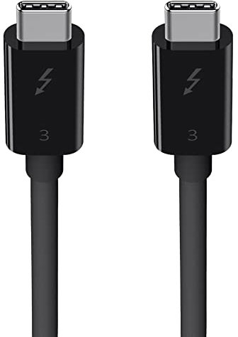 Belkin Thunderbolt 3 - Cable (100 W, cable de USB-C a USB-C, 0.5 m de largo)