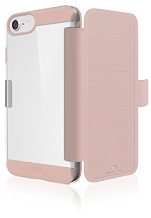 WHITE DIAMONDS - Innocence Business Folio Hülle für Apple iPhone 6/6S/7/8/SE (2020) I Magnetverschluss, Rundumschutz (Rose Gold)