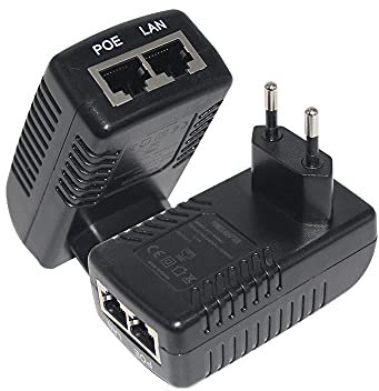 Top Chargeur * Adaptateur Secteur Chargeur Sortie Output DC 24V 1A 24W Certification CE Injecteur POE Ethernet Connecteur: RJ45 Compatible avec LAN Caméra IP/Téléphone IP/Switch Ethernet CCTV