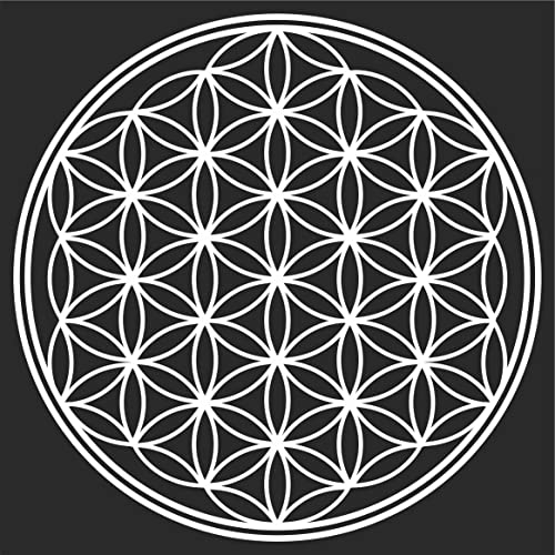 JINTORA - Autoaufkleber Tuning - Auto Aufkleber - Blume des Lebens Baum - 99x99 mm - Auto Sticker Bus Fenster Heckscheibe Camper wetterfest Outdoor Sticker Auto Deko LKW Tuning Selbstklebend - weiß