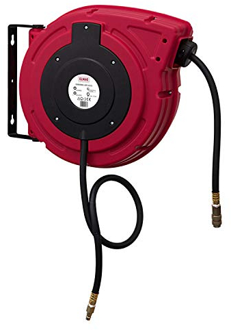 ELMAG Schlauchaufroller EUROREEL AIR 10/15 | 15 m Schlauch | Ø 10x15 mm | 15 bar | Zuleitung 0,9 m | Wandmontage | Druckluftschlauch
