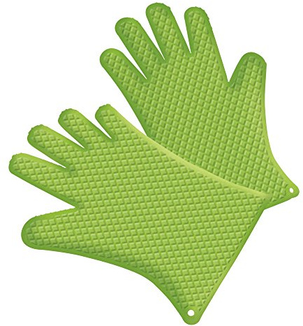 tepro Grillzubehör Silikon-Grillhandschuhe 2er-Set, hitzebeständig bis zu 250° C Grün