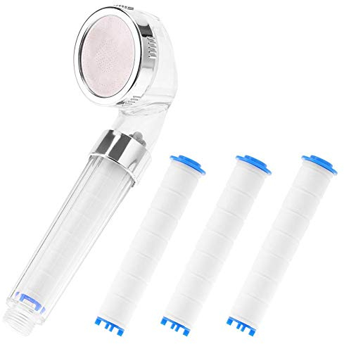 Cabezal de Ducha de Mano de Iones Negativos Duchas a Presión Regadera para Baños Ahorro de Agua con 3 Filtros para Mejor Experiencia de Ducha con 3 Filtros(#1)