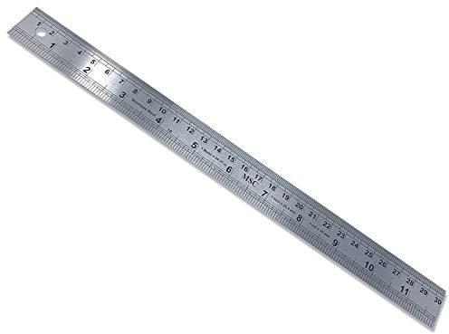 MSC Stainless Steel Metal Shatterproof Straight Edge Metric Ruler Ideal for Sewing (30 cm)