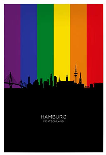 artboxONE Poster 60x40 cm Städte Hamburg Germany Skyline Pride - Bild Hamburg Cityscape Deutschland