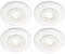 National Lighting Spotlight Hole Converter, Recessed Matt White Ceiling Lights, GU10 Halogen or LED, Dimmable Downlights Conversion Kit 65mm-125mm IP20 Rated - Pack of 4