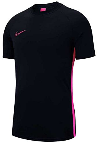 Nike M Nk Dry Acdmy Top SS T-Shirt, Uomo, Black/Hyper Pink/(Hyper Pink), S