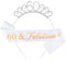 Fantasyon 60 Geburtstag Krone und Schärpe, Kristall Tiara Geburtstag Krone Geburtstag Tiara Strass Krone für 50 Geburtstag Geschenk Party Zubehör (60 Jahre alt)
