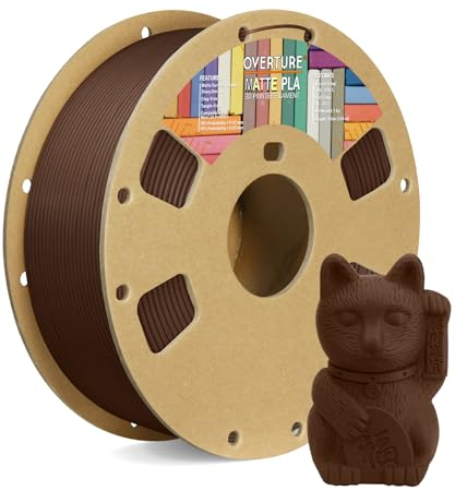 OVERTURE Matte PLA Filament Aufgerüstet 1.75 mm, 1 kg (2.2 lbs) Spule, Maßgenauigkeit +/- 0.02mm Filament für 3D Drucker (Schokolade)
