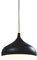 MOSSODOR Modern Pendant Light Wood BER Lamp Light Shade Kitchen Ceiling Bowl Shape Light (Black)