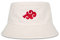 Roffatide Anime Red Cloud Fischerhüte Bestickter Hut Angelhut Reversible Double Side Wear Baumwolle Sonnenhut Beige