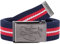 2Stoned Koppelgürtel Stoffgürtel Navy-Rot-Weiß, matte Schnalle Classic, 3 cm breit für Damen und Herren