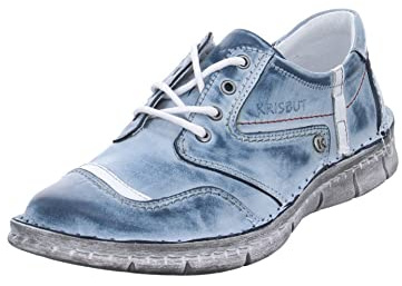 KRISBUT Schuhe Halbschuhe Schnürschuhe Sportlich Schnürschuh Glattleder Freizeit Sport Schuhe Uni Damen Schuhe