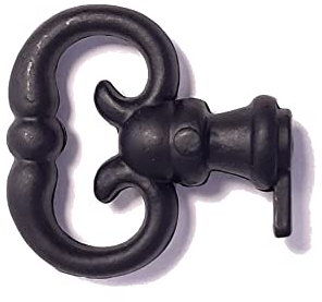 cyclingcolors fausse clé de serrure meuble ancien décoration rustique vintage clef zamak (fer noir)