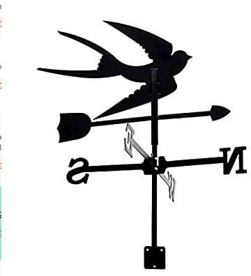 ANCNA Girouette en métal Petite Hirondelle Silhouette Extérieur Toit Jardin Montage Cour Décor Girouette, Indicateur de Direction du Vent, Cour Indiquant la Direction du Vent Résistant à la Corros