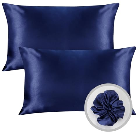 2 Stück Satin Kissenbezug 40x80, ähnlich wie Seide, Kopfkissenbezug Satin Pillowcase Kissen Bezug Kissenhülle für Haar und Haut