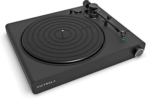 Victrola Stream Onyx Giradischi - Giradischi in vinile da 33-1/3 e 45 giri/min, funziona con Sonos Wireless, cartuccia magnetica ad alta precisione, semiautomatico, connessioni multiple, finitura nera