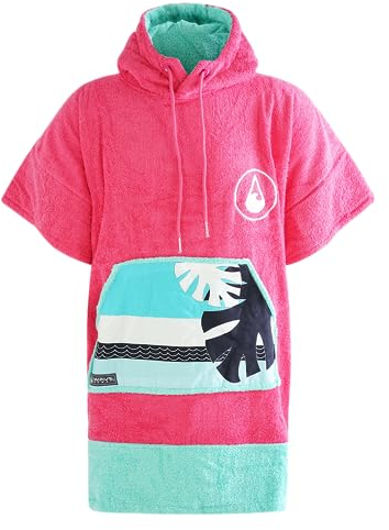 WAVE HAWAII Bade-Poncho Damen & Herren Pink Wave | Größe S, 145-175cm I Surf-Poncho aus Bambus-Viskose & Baumwolle | Strand-Handtuch mit hoher Wasserabsorption Umziehhilfe Strand Erwachsene